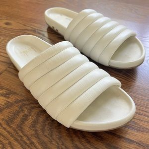 Beek white leather slide sandals